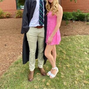 Pink Lace Sleeveless Dress.  Lulus XS